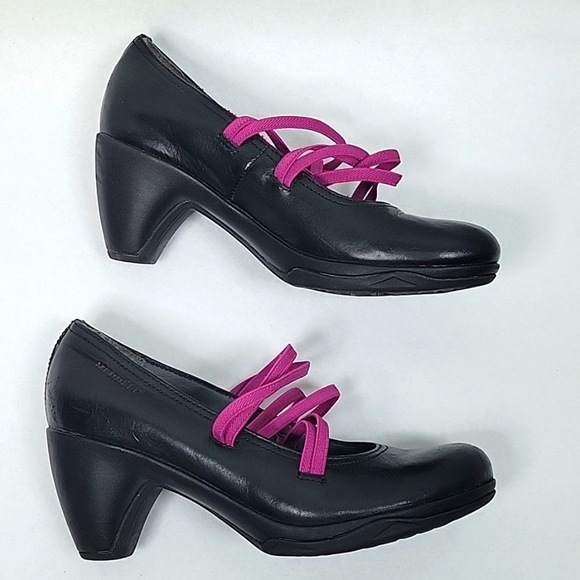Merrell Cycling Black Evera Cross Strap Heels Size 5 - Picture 2 of 7